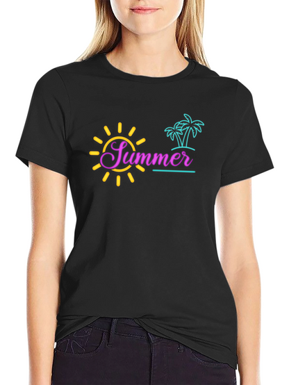 Camiseta Negra Estampada Verano