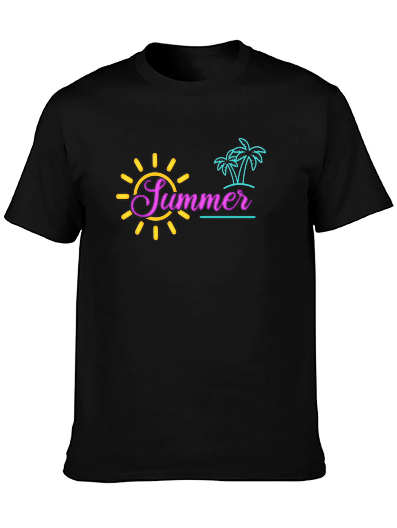 Camiseta Negra Estampada Verano