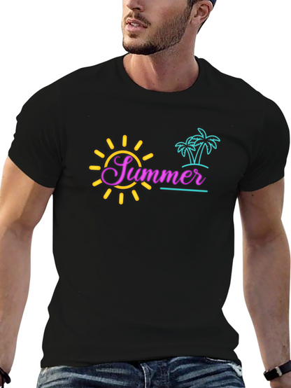 Camiseta Negra Estampada Verano