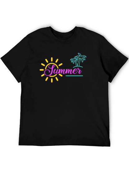 Camiseta Negra Estampada Verano