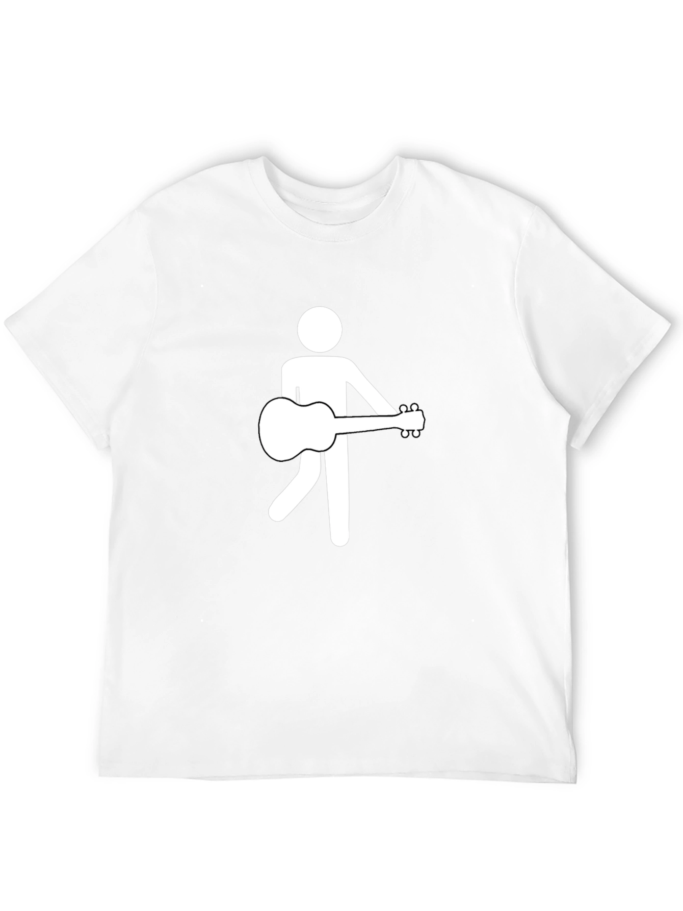 Camiseta Negra con Diseño de Músico Abstracto