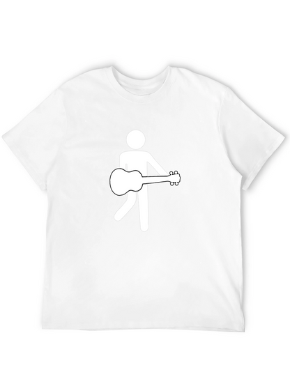 Camiseta Negra con Diseño de Músico Abstracto