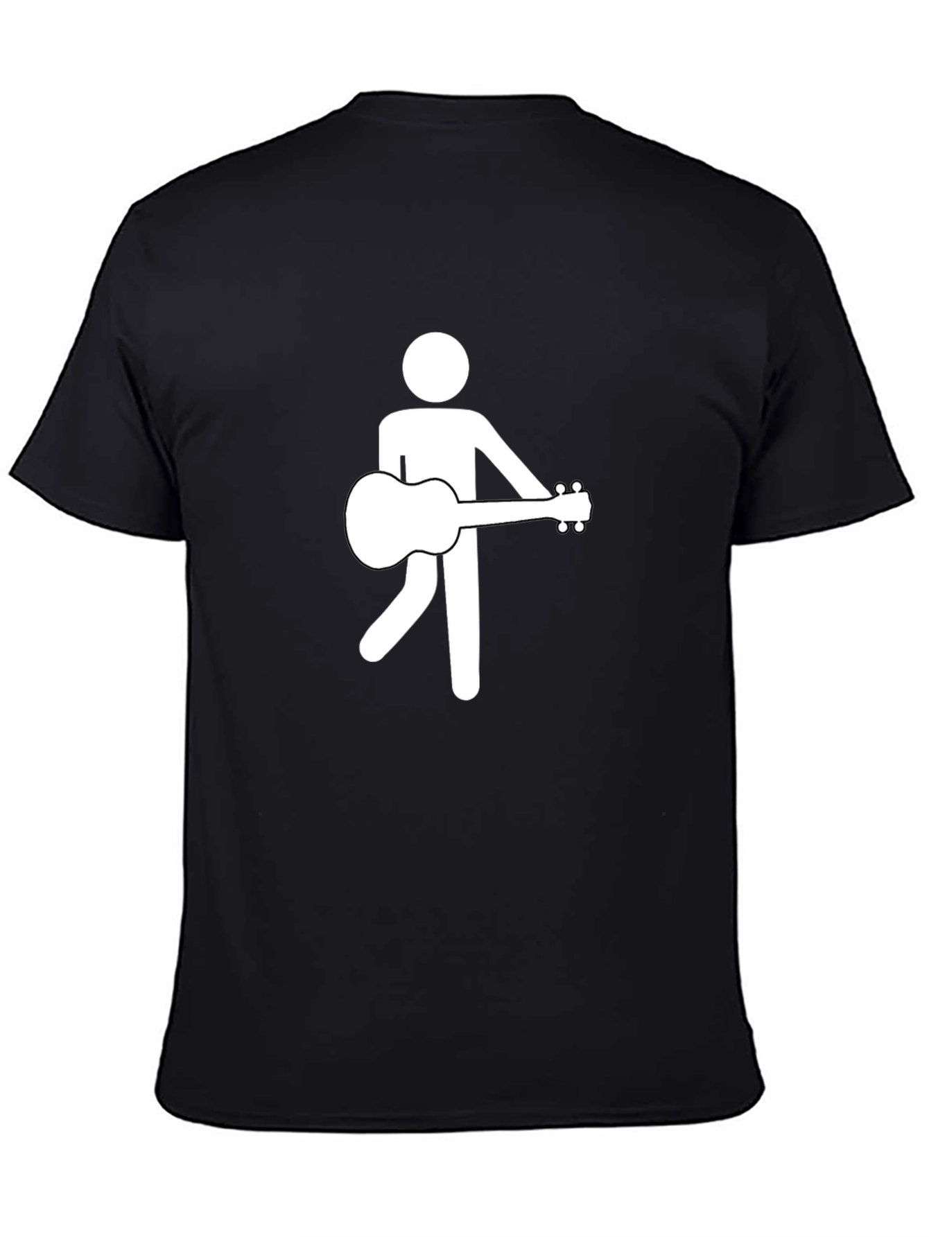 Camiseta Negra con Diseño de Músico Abstracto