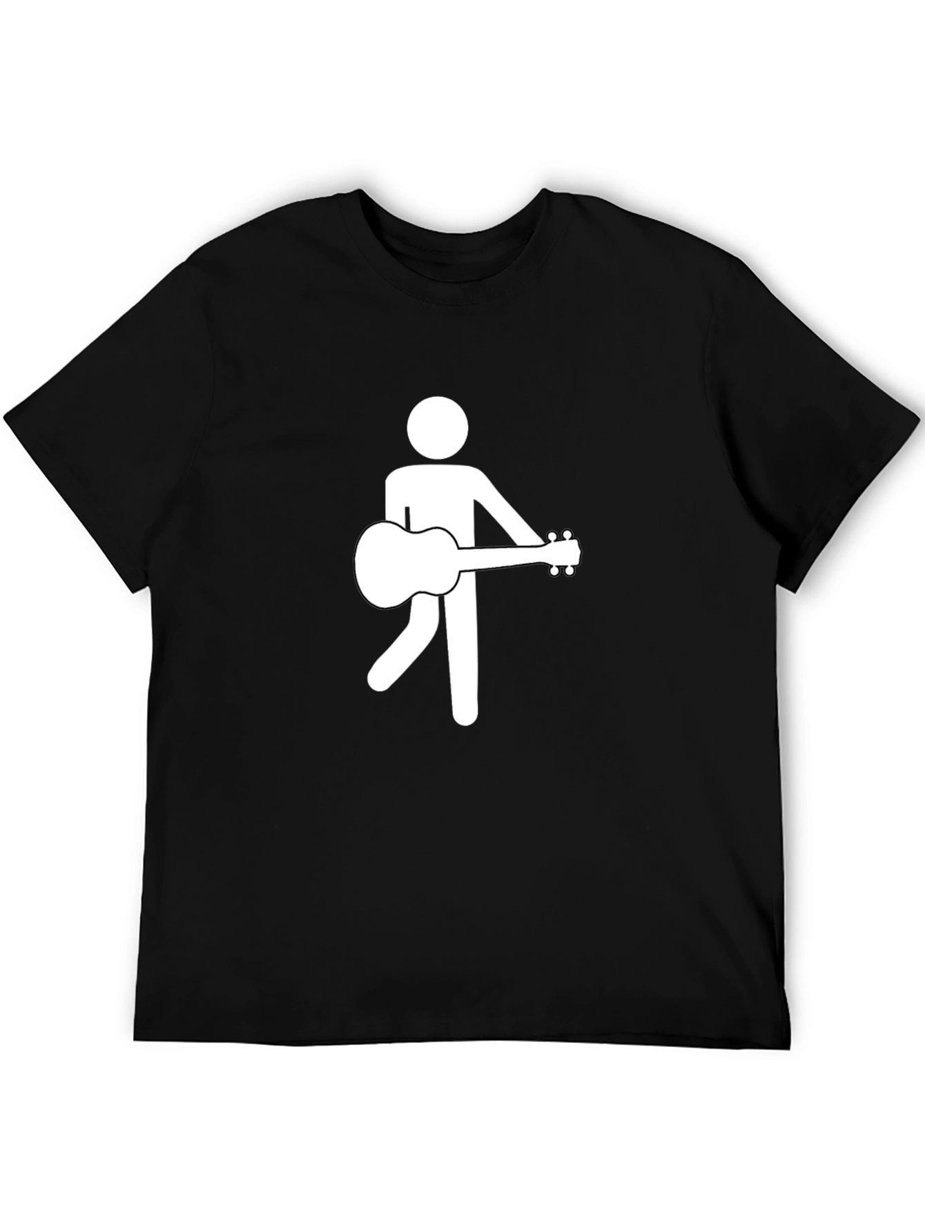 Camiseta Negra con Diseño de Músico Abstracto