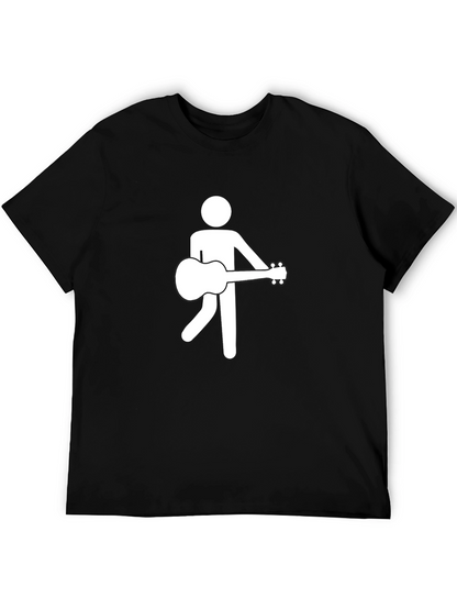 Camiseta Negra con Diseño de Músico Abstracto
