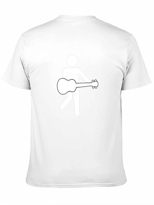 Camiseta Negra con Diseño de Músico Abstracto