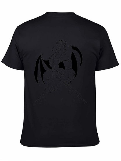 Camiseta Negra Dragón Detallado