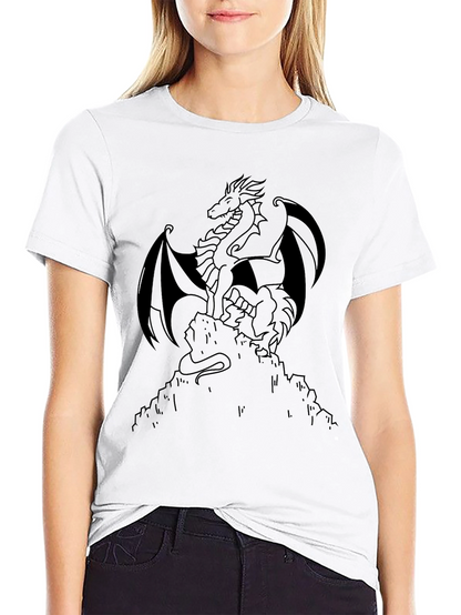 Camiseta Negra Dragón Detallado