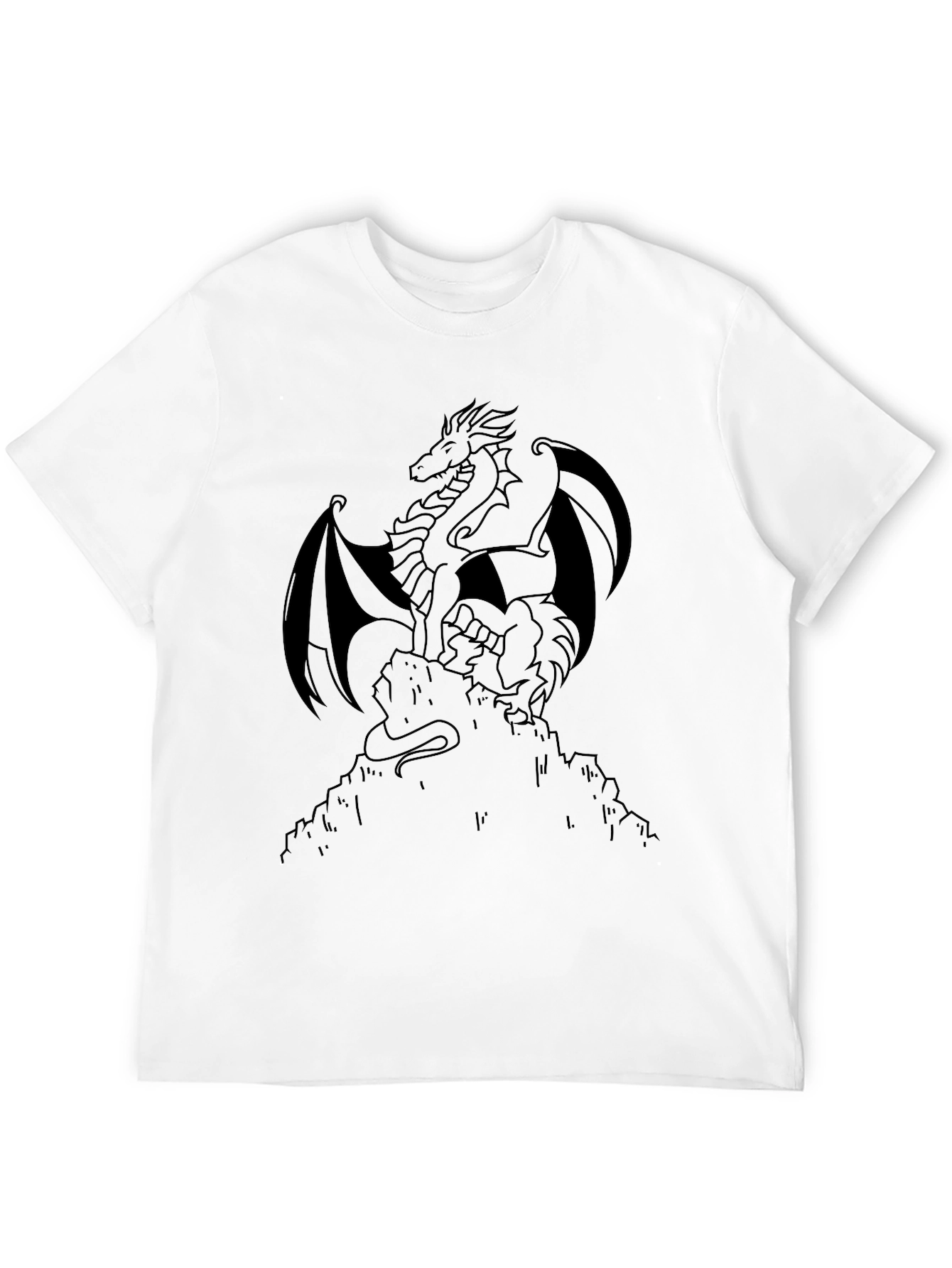 Camiseta Negra Dragón Detallado
