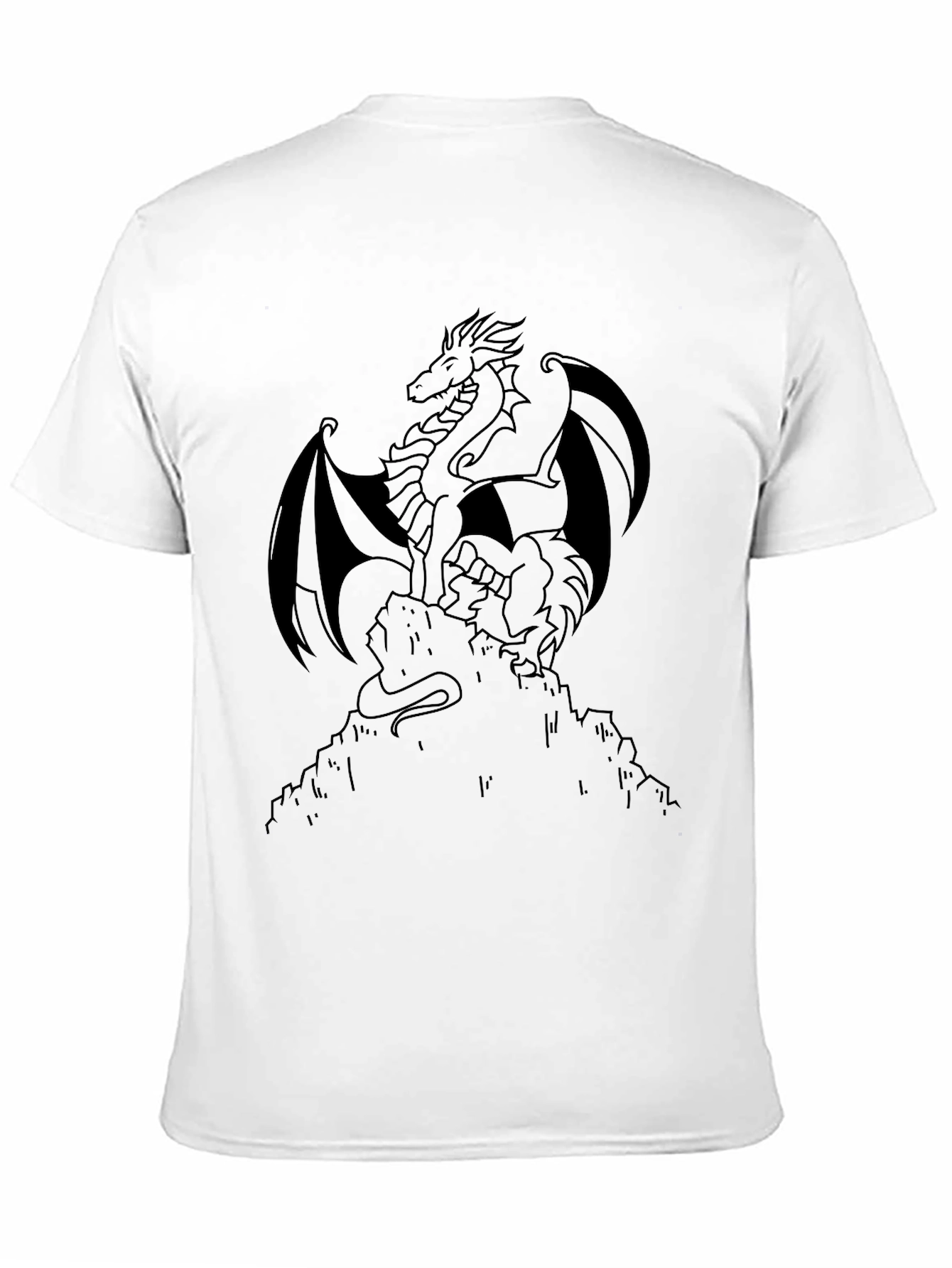 Camiseta Negra Dragón Detallado