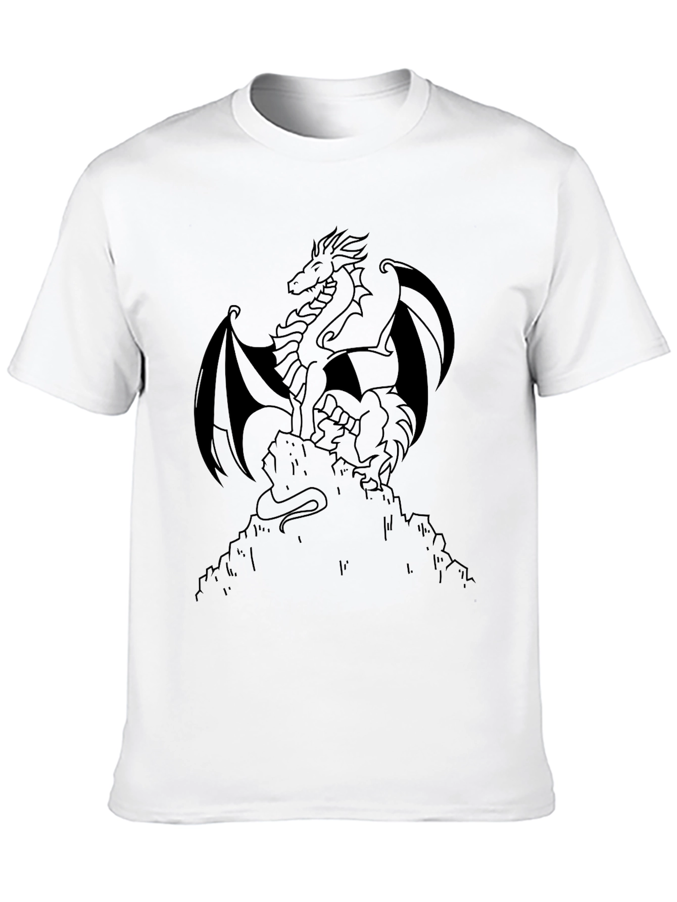 Camiseta Negra Dragón Detallado