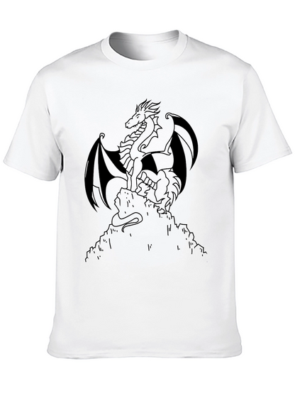 Camiseta Negra Dragón Detallado