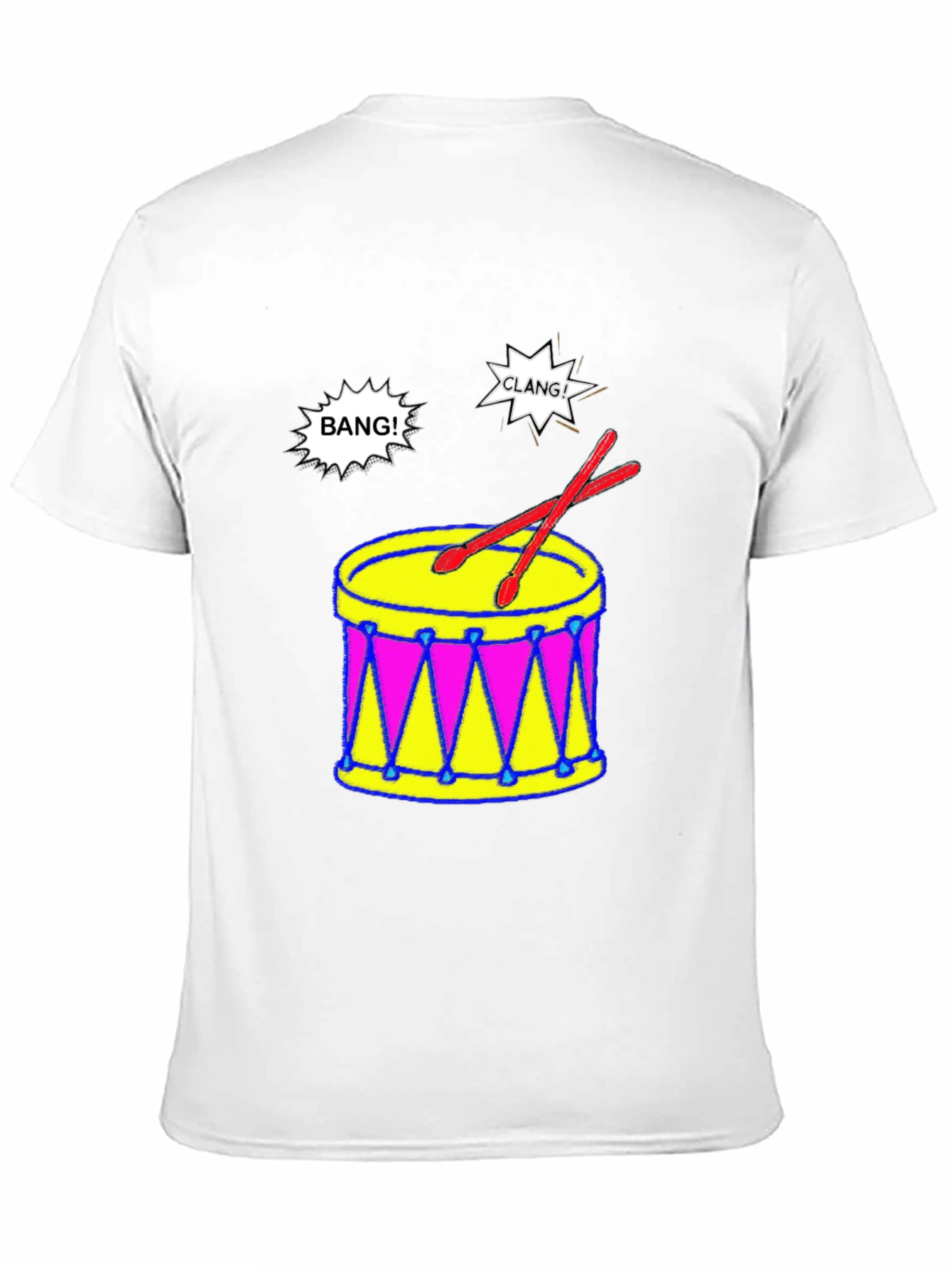 Camiseta Negra con Diseño de Batería Musical