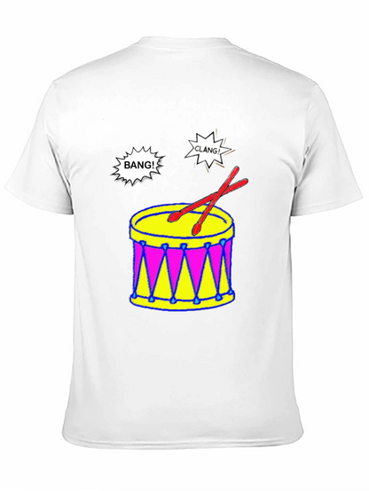 Camiseta Negra con Diseño de Batería Musical