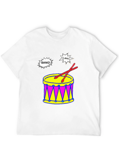 Camiseta Negra con Diseño de Batería Musical