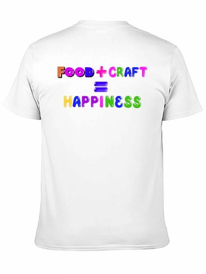 Camiseta Negra: Food + Craft = Happiness