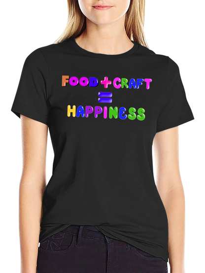 Camiseta Negra: Food + Craft = Happiness