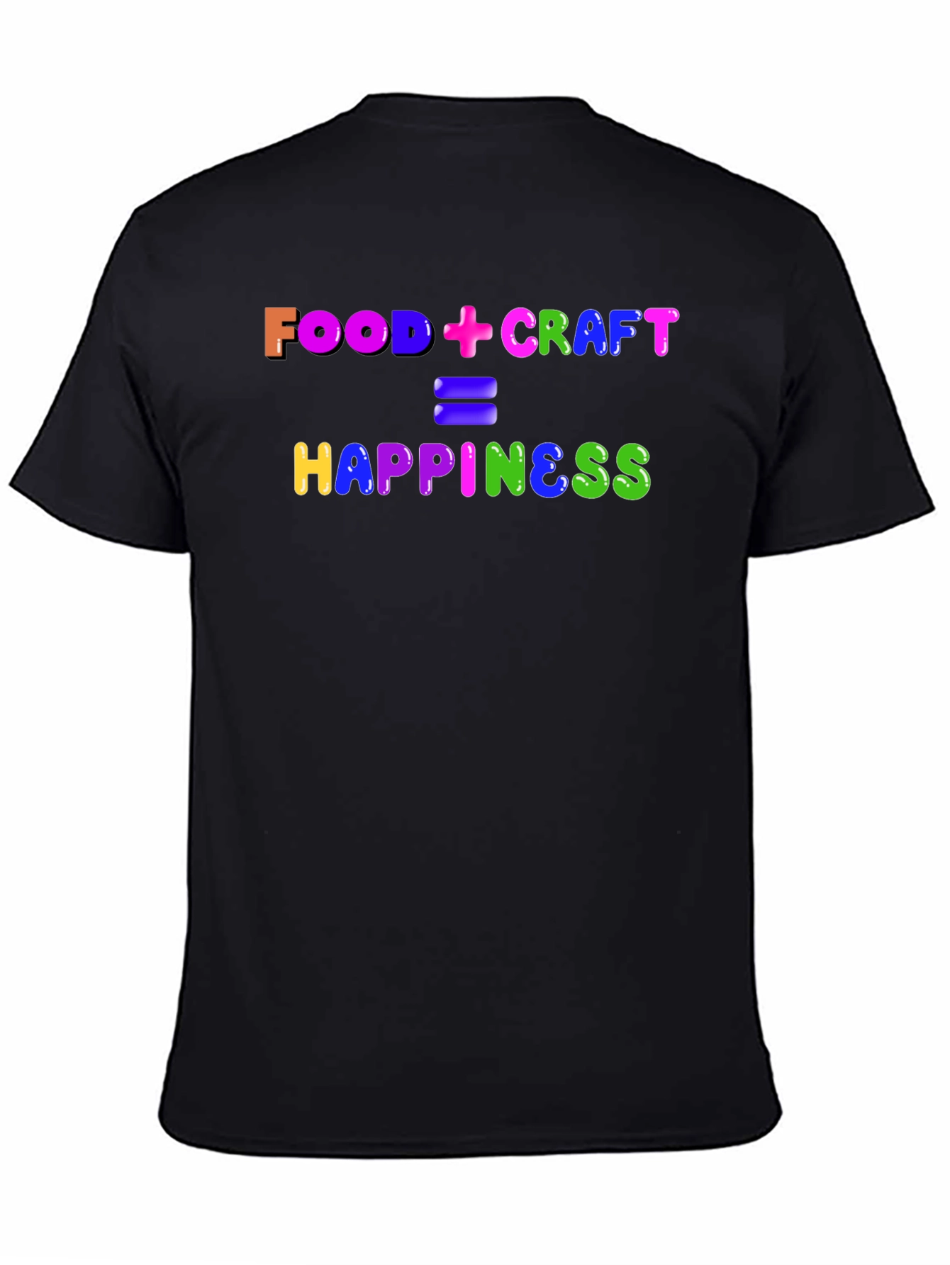 Camiseta Negra: Food + Craft = Happiness