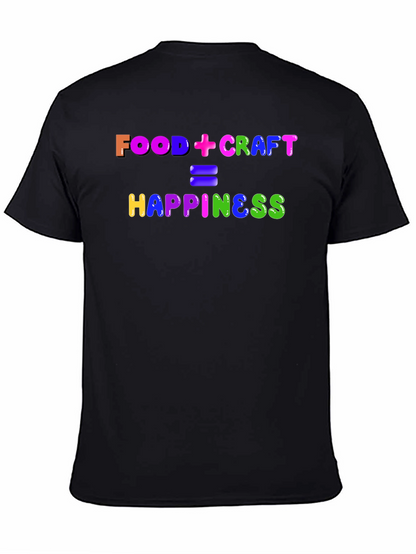 Camiseta Negra: Food + Craft = Happiness