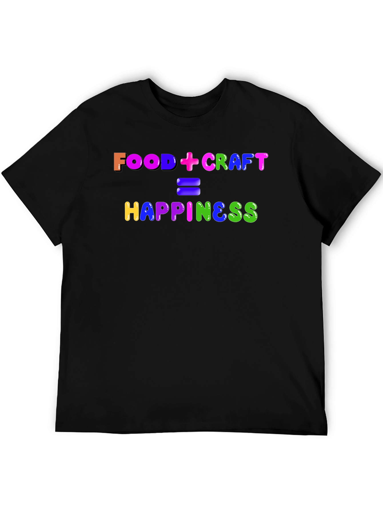 Camiseta Negra: Food + Craft = Happiness