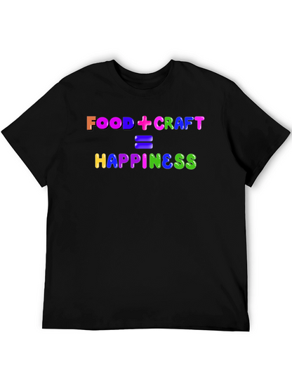 Camiseta Negra: Food + Craft = Happiness