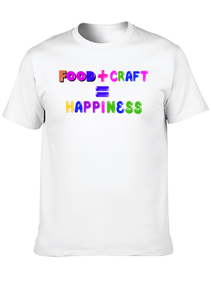 Camiseta Negra: Food + Craft = Happiness