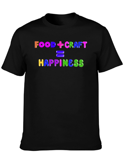 Camiseta Negra: Food + Craft = Happiness
