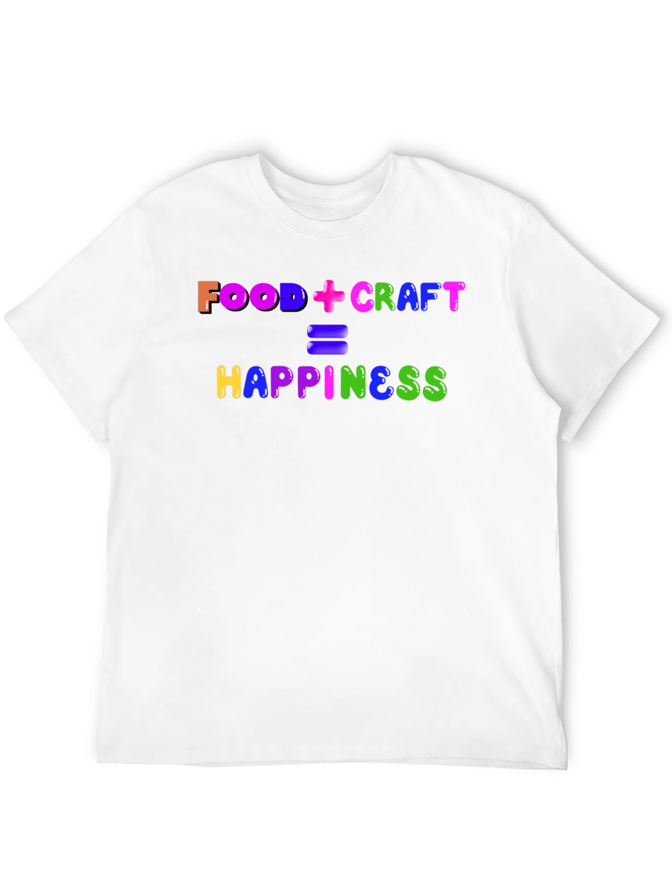 Camiseta Negra: Food + Craft = Happiness