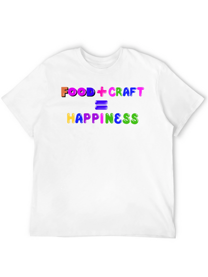 Camiseta Negra: Food + Craft = Happiness