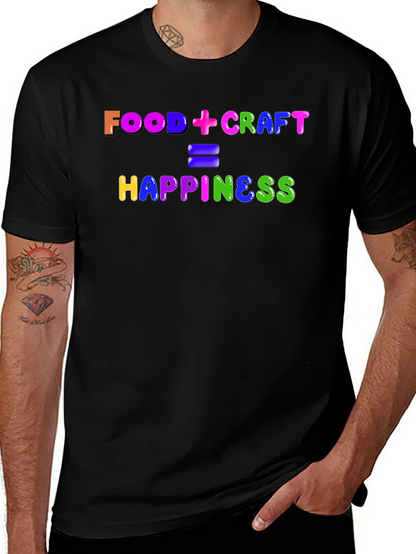 Camiseta Negra: Food + Craft = Happiness
