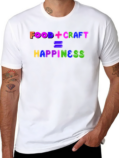 Camiseta Negra: Food + Craft = Happiness