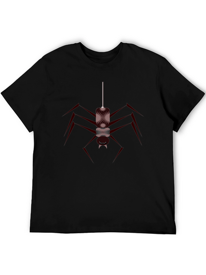 Camiseta Negra con Diseño de Araña Abstracta