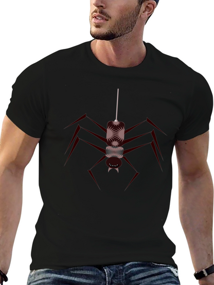 Camiseta Negra con Diseño de Araña Abstracta