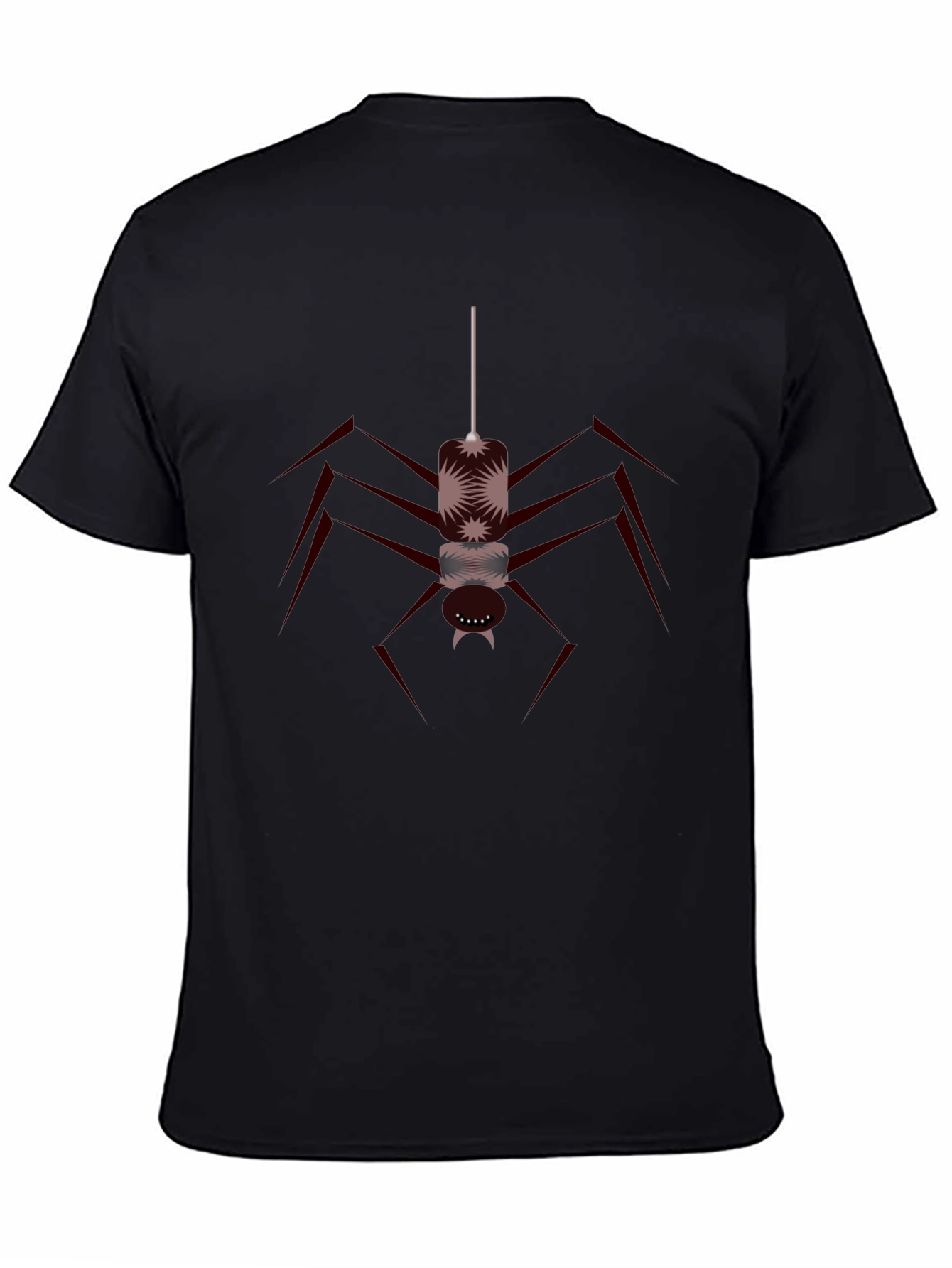 Camiseta Negra con Diseño de Araña Abstracta