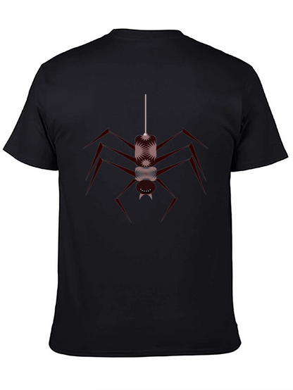 Camiseta Negra con Diseño de Araña Abstracta