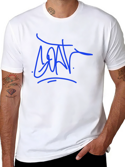 Camiseta Negra con Diseño Gráfico Azul