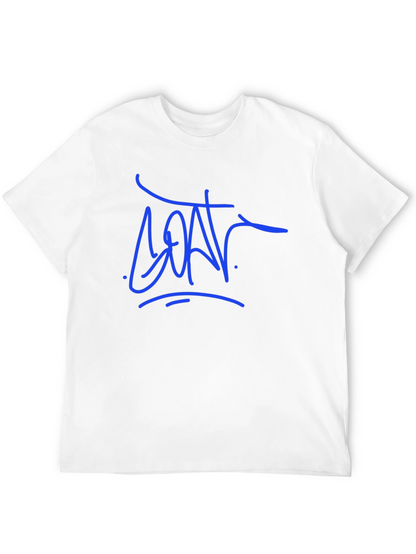 Camiseta Negra con Diseño Gráfico Azul