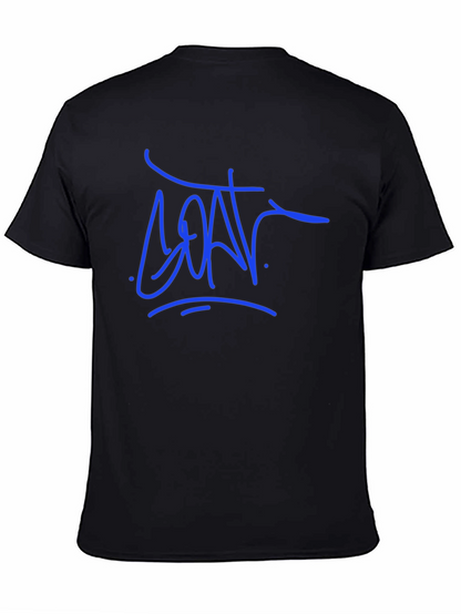 Camiseta Negra con Diseño Gráfico Azul