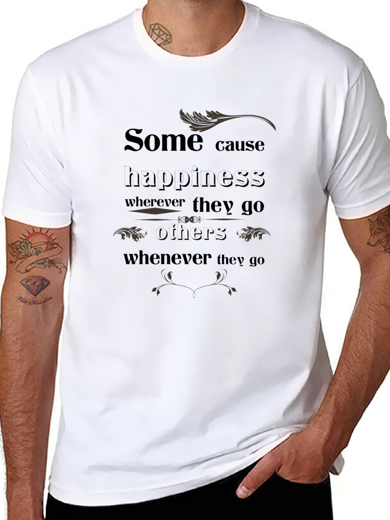 Camiseta Negra con Estampado Inspirador