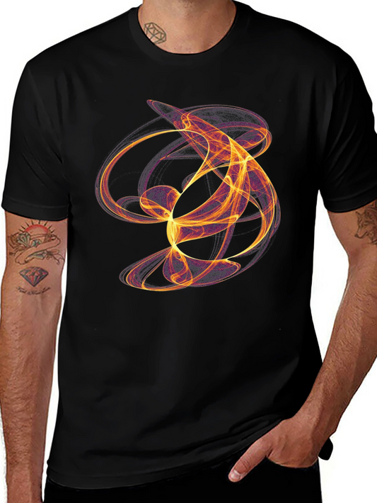 Camiseta Negra con Diseño Abstracto Llamativo