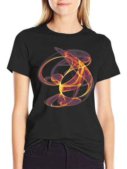 Camiseta Negra con Diseño Abstracto Llamativo