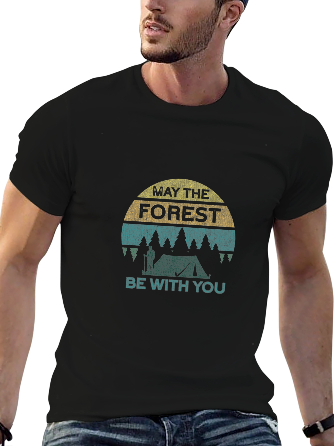 Camiseta Negra Que la Foresta te Acompañe