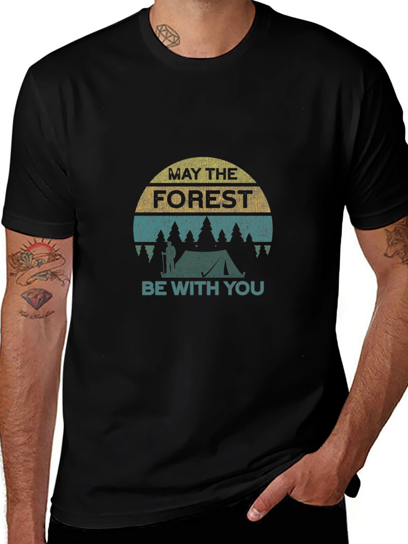 Camiseta Negra Que la Foresta te Acompañe