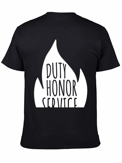 Camiseta Negra Deber Honor Servicio Algodón