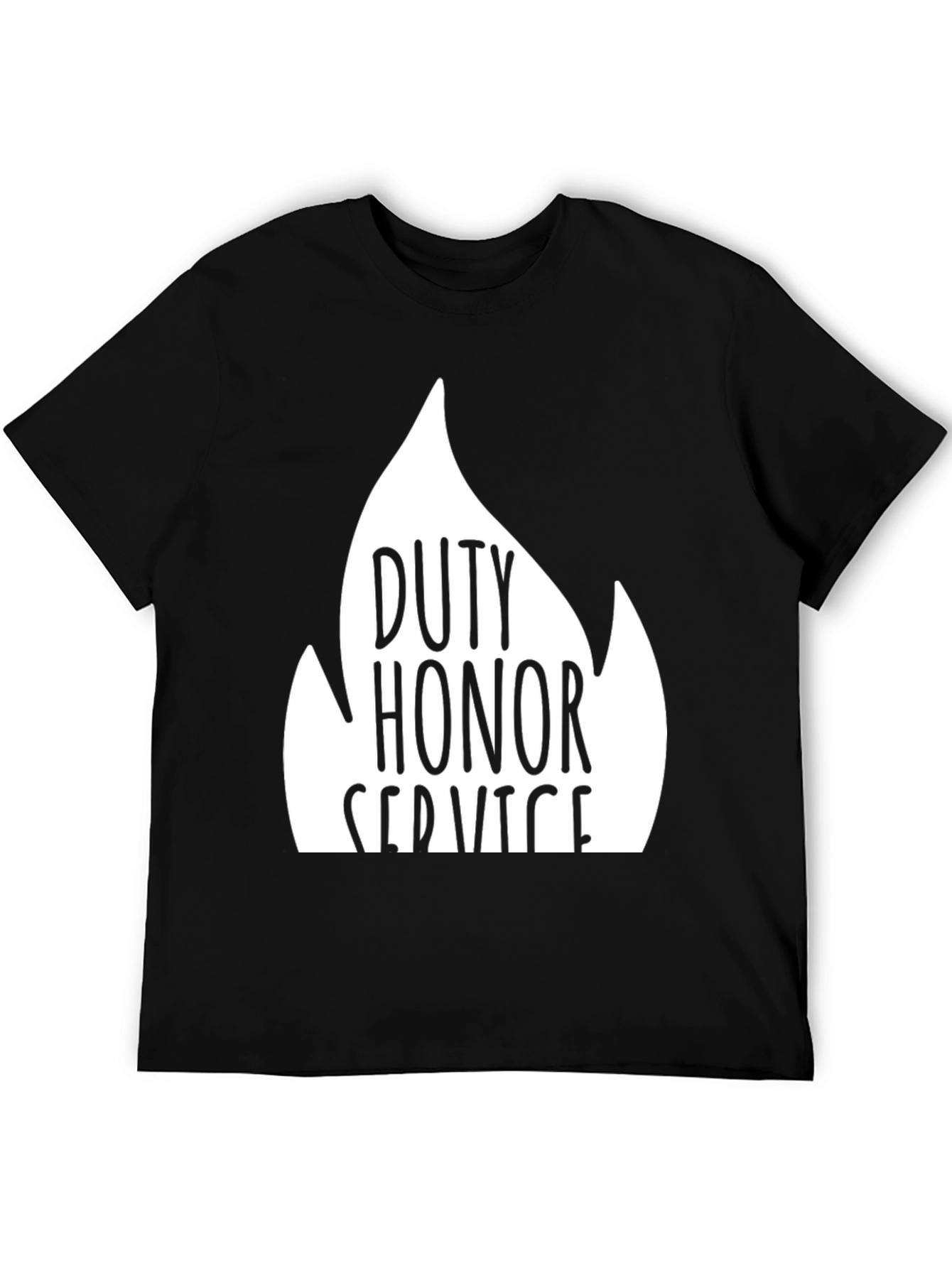 Camiseta Negra Deber Honor Servicio Algodón