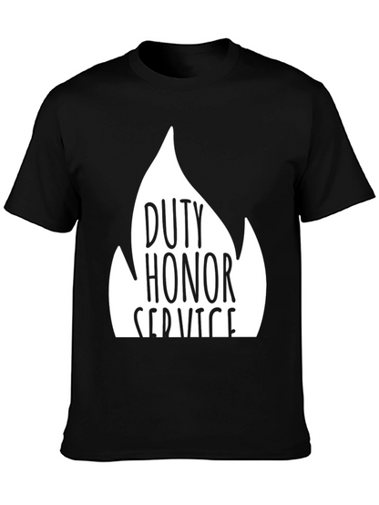 Camiseta Negra Deber Honor Servicio Algodón