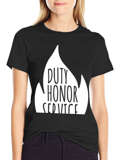 Camiseta Negra Deber Honor Servicio Algodón