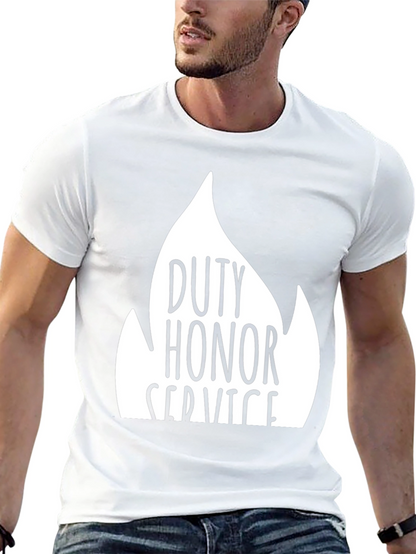 Camiseta Negra Deber Honor Servicio Algodón