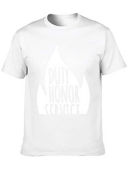 Camiseta Negra Deber Honor Servicio Algodón