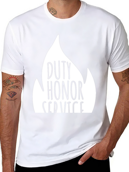 Camiseta Negra Deber Honor Servicio Algodón